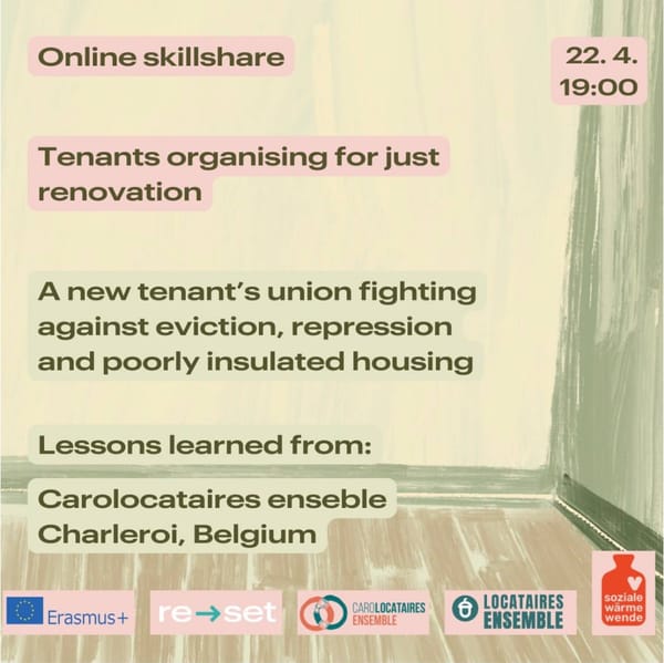 Webinar Series "Tenants Organising for Just Renovations" - online skillshares